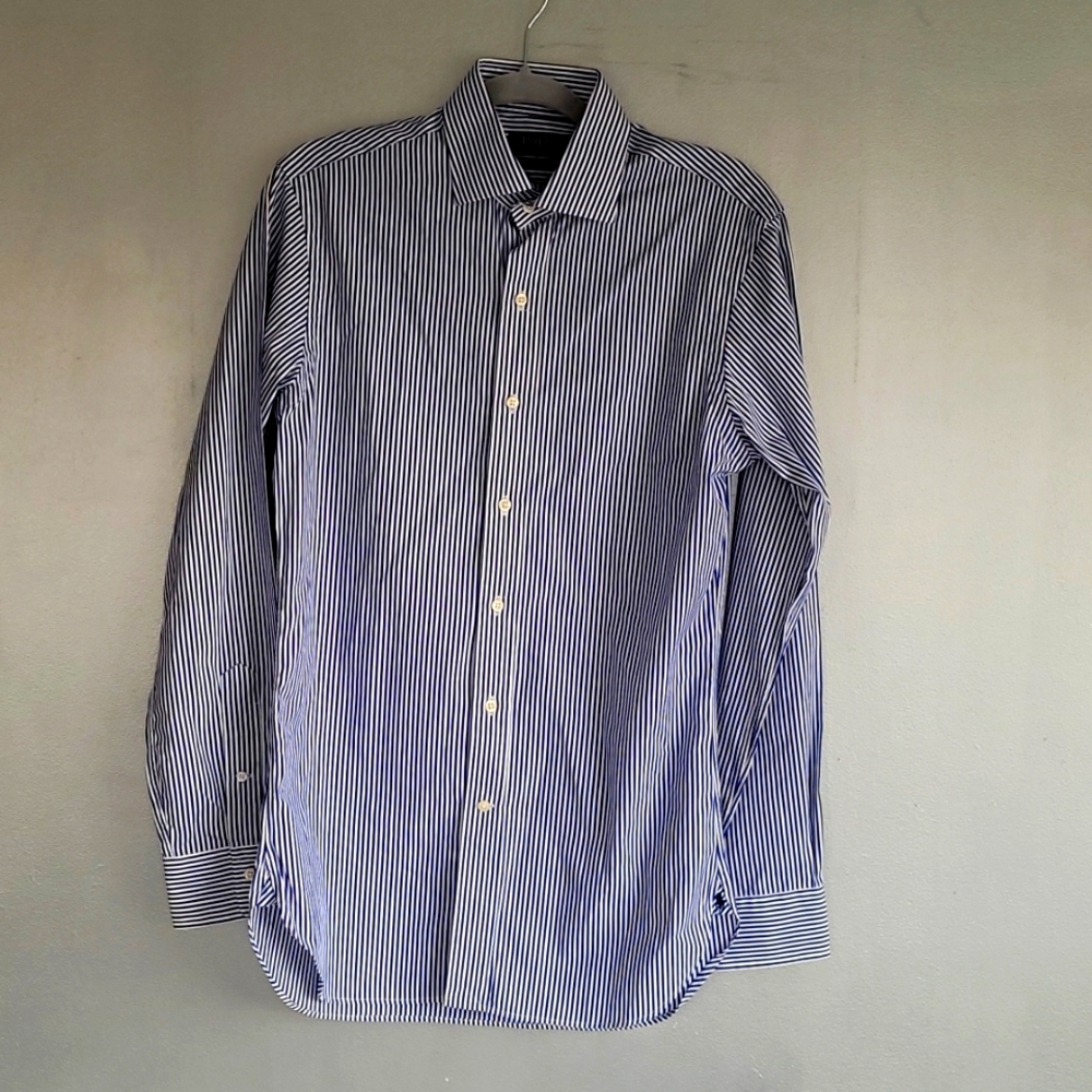 Polo blue and white stripe dress shirt